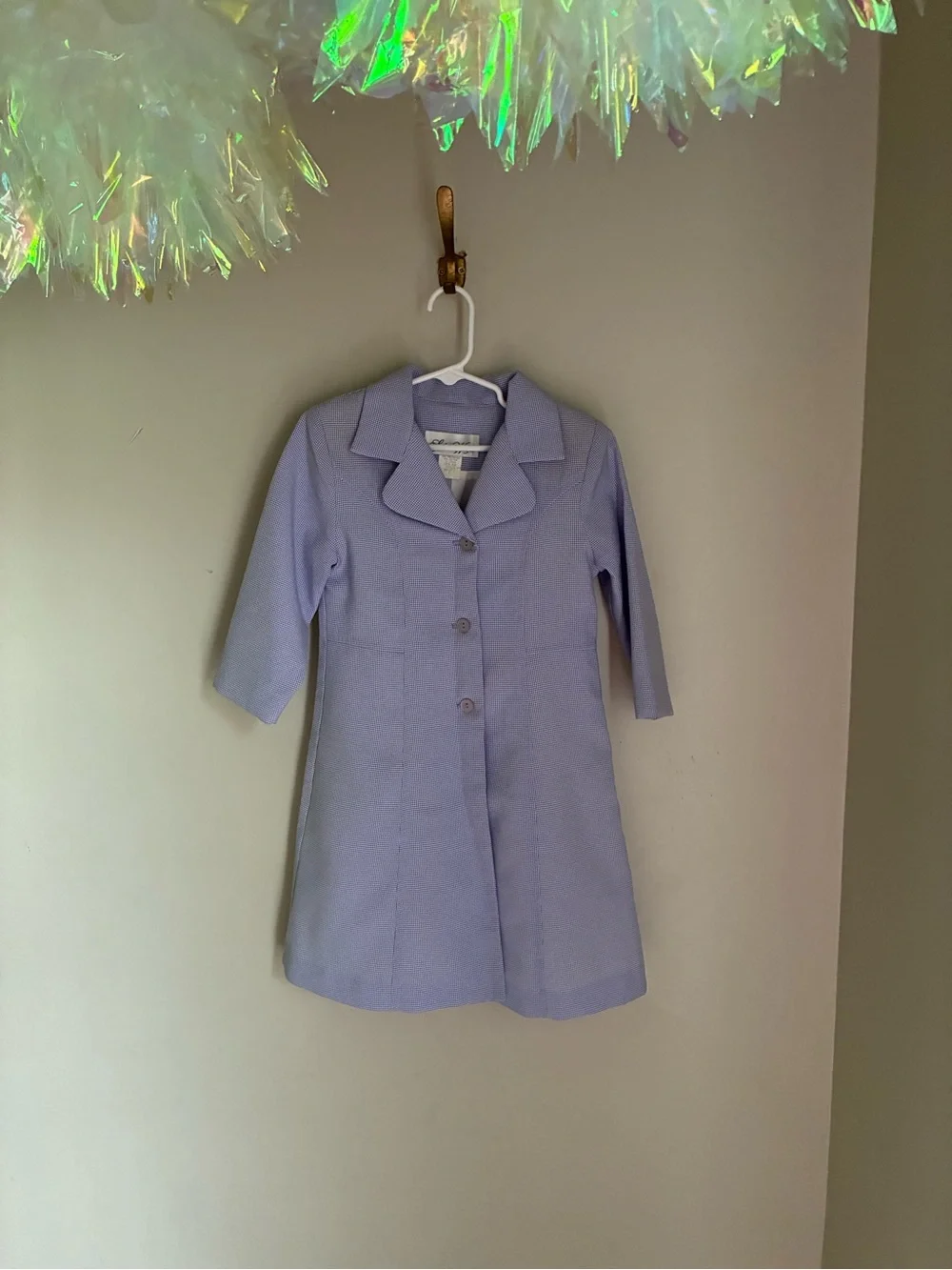 Girl’s Classic Preppy Vintage Sylvia Whyte  Blue White Check Jacket Coat Size 5